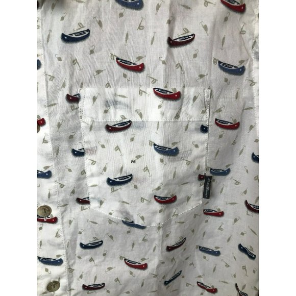 NWT Men's Sz M Eddie Bauer SS Button Down Classic Fit Kingston Shirt, Nautical - Picture 4 of 6
